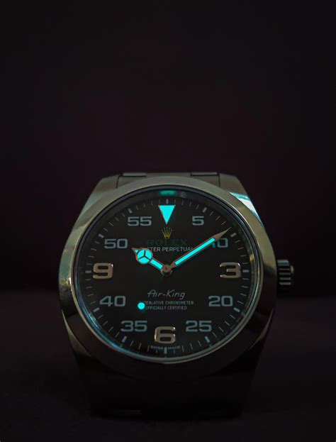 rolex air king lume shot|Rolex Air-King history.